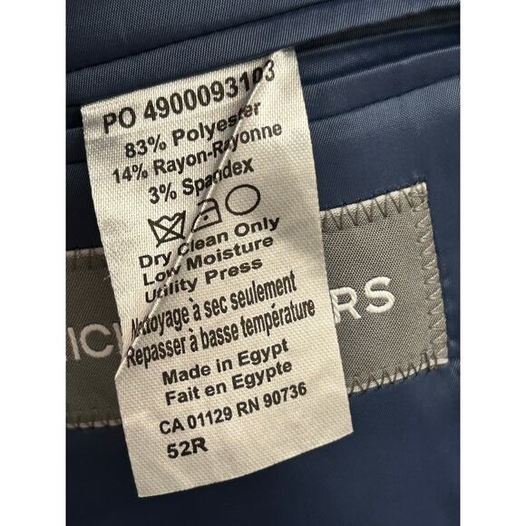 Michael Kors Men’s Light Blue Checked Blazer Sport Coat 52R Classic Tailored - Picture 4 of 5